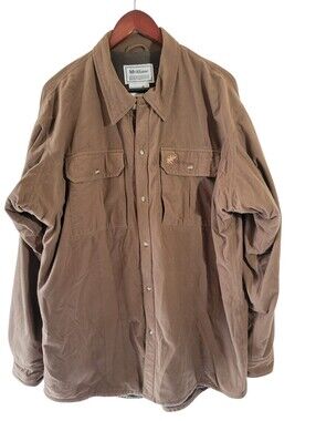 VTG McAlister Brown Fleece Hunting Shacket 2XL Utility Pocket Outdoor Button USA